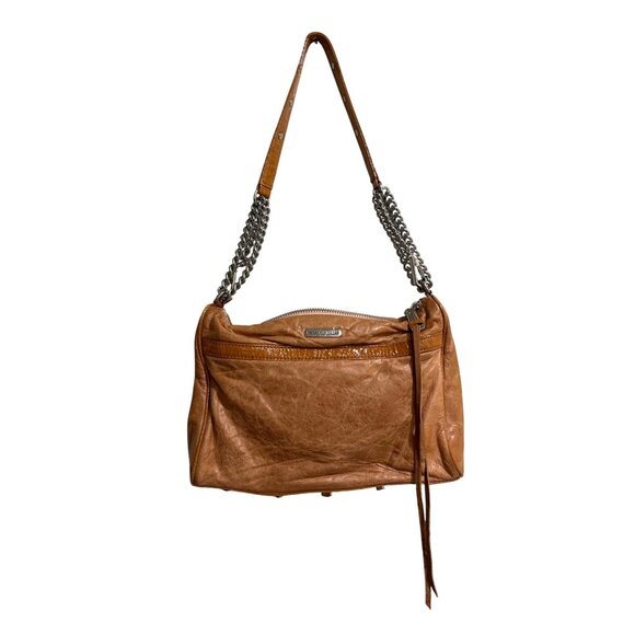 Rebecca Minkoff MAC Shoulder Bag Soft Leather with Silver Chain Strap Tan 11x7 - Picture 2 of 9
